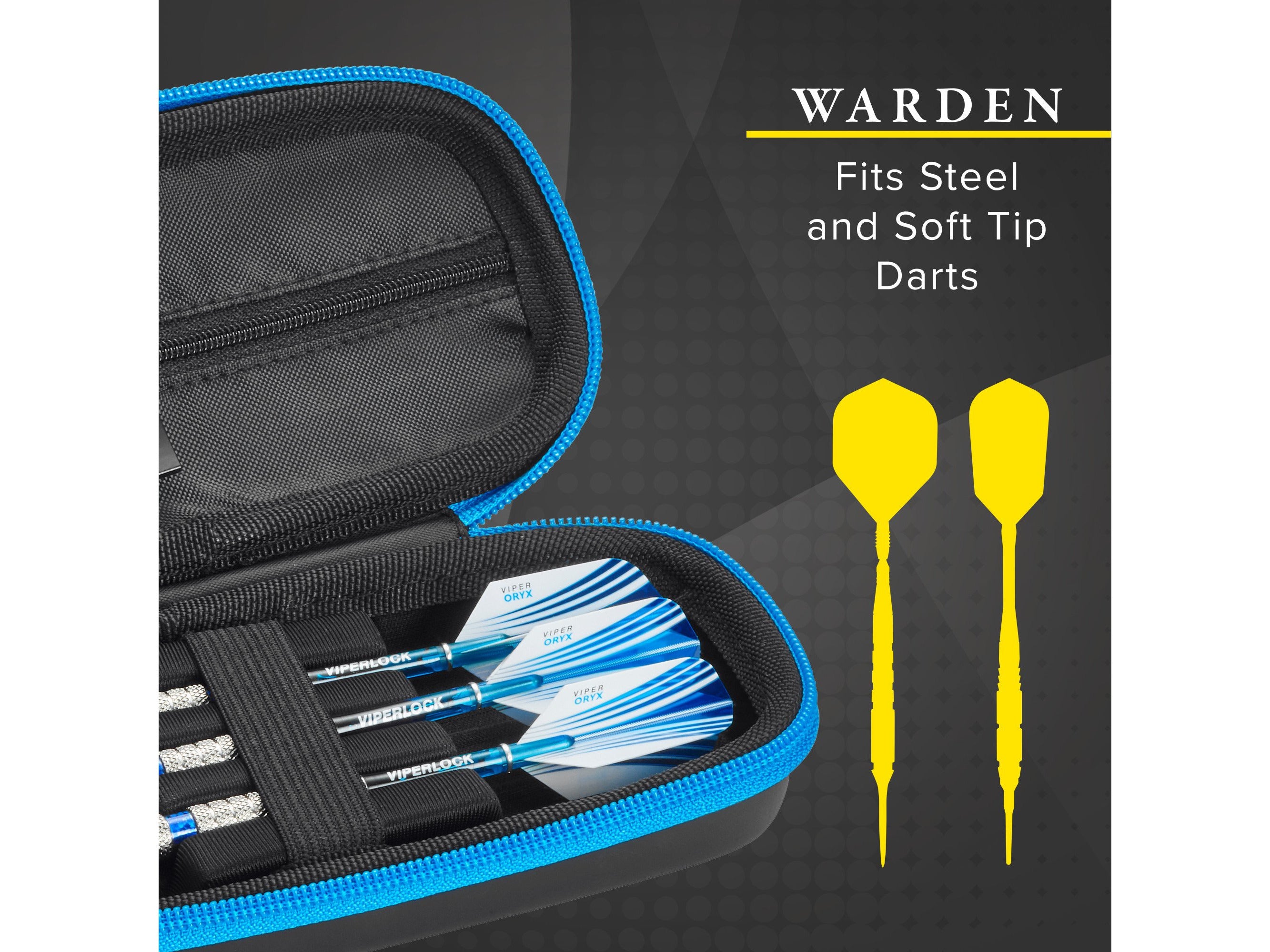 Casemaster Warden Dart Case with Blue Zipper - HomeFitPlay