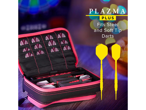 Image of Casemaster Plazma Plus Dart Case Black with Pink Zipper and Phone Pocket - HomeFitPlay