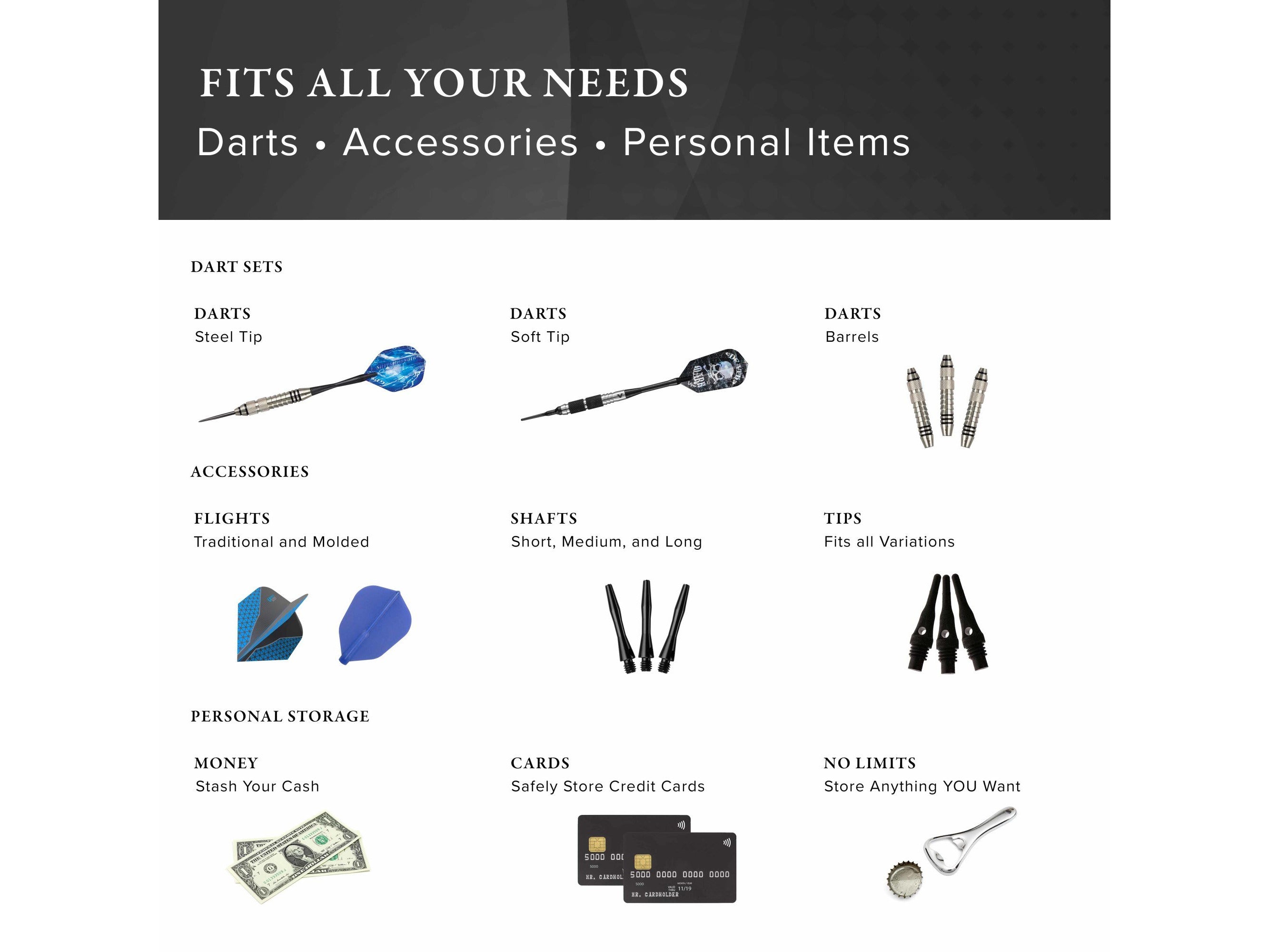 Casemaster Plazma Dart Case Black with Red Zipper - HomeFitPlay