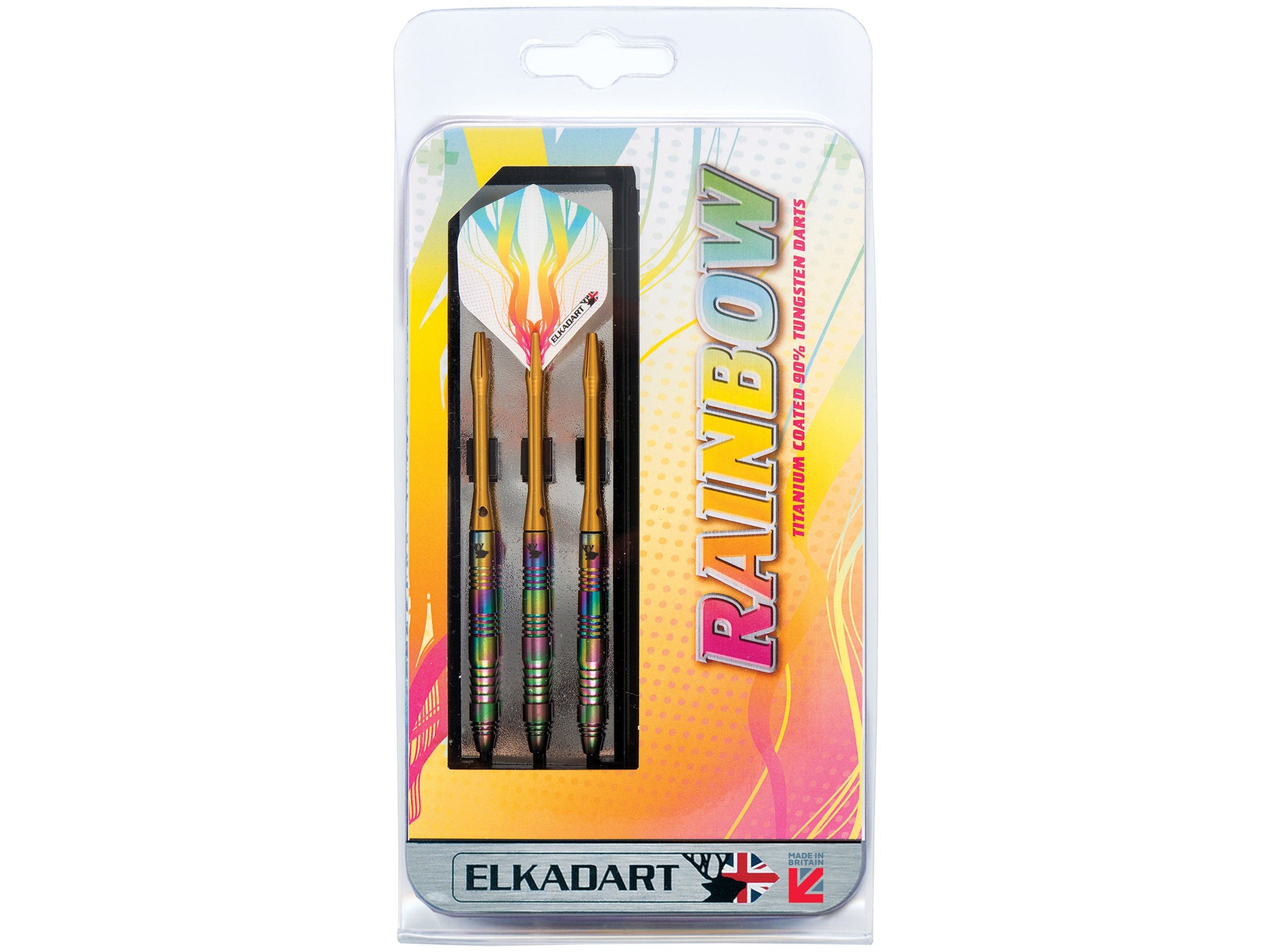 Elkadart Rainbow 90% Tungsten Steel Tip Darts Multi Color Titanium Coating - HomeFitPlay