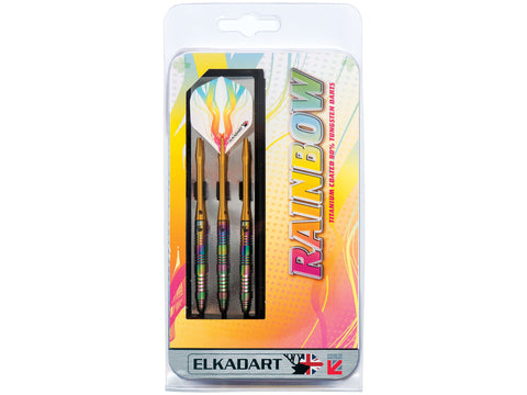 Image of Elkadart Rainbow 90% Tungsten Steel Tip Darts Multi Color Titanium Coating - HomeFitPlay