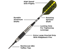 Viper The Freak Soft Tip Darts Knurled and Grooved Barrel 18 Grams 