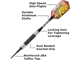 Viper Jaguar 80% Tungsten Soft Tip Darts Silver Barrel 18 Grams 