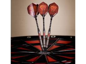 Elkadart Tornado 90% Tungsten Soft Tip Dart Set 4 Red and 2 Black Rings 
