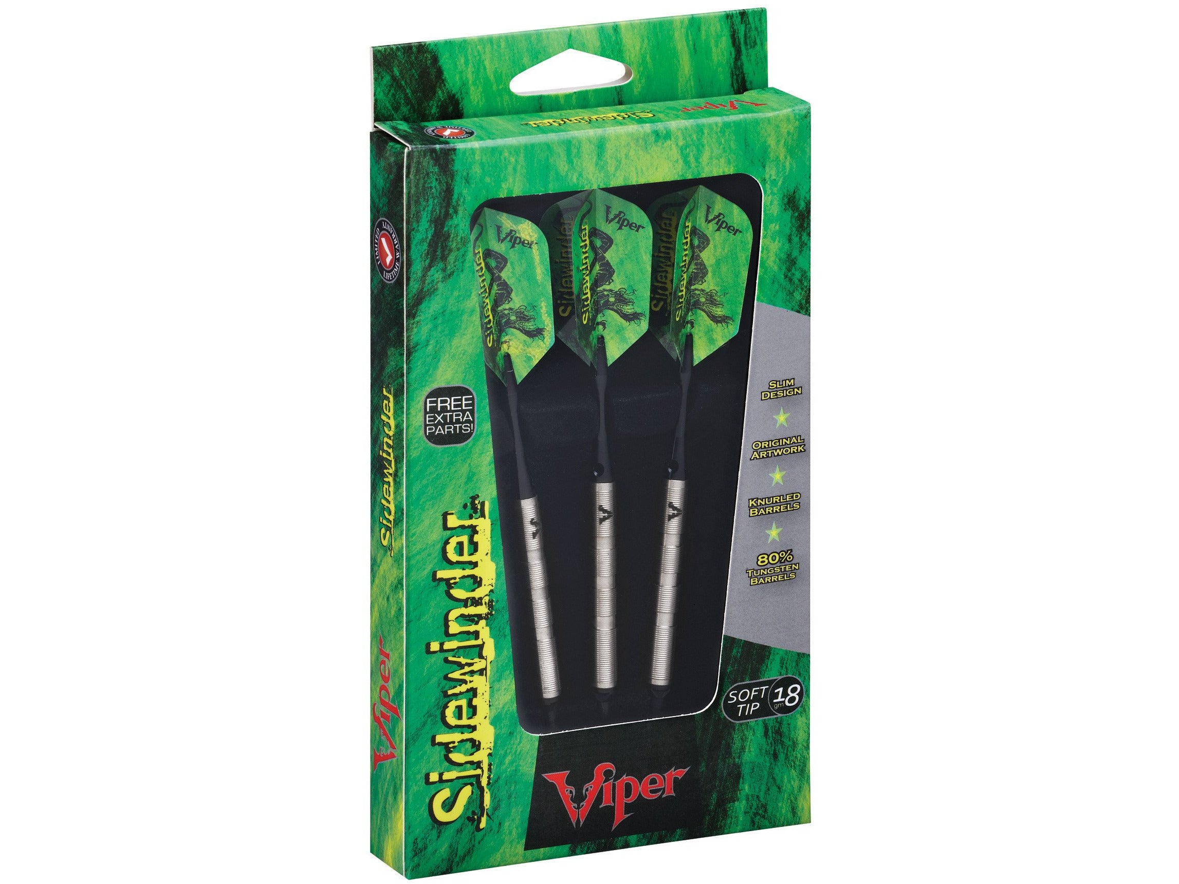 Viper Sidewinder 80% Tungsten Soft Tip Darts Ringed Barrel 18 Grams - HomeFitPlay
