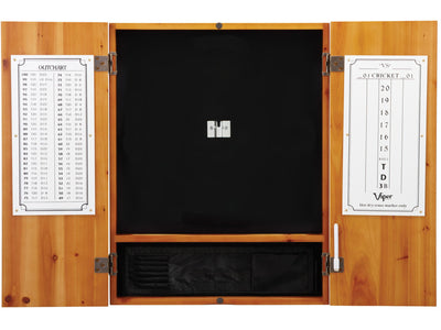 Viper Metropolitan Oak Steel Tip Dartboard Cabinet - HomeFitPlay