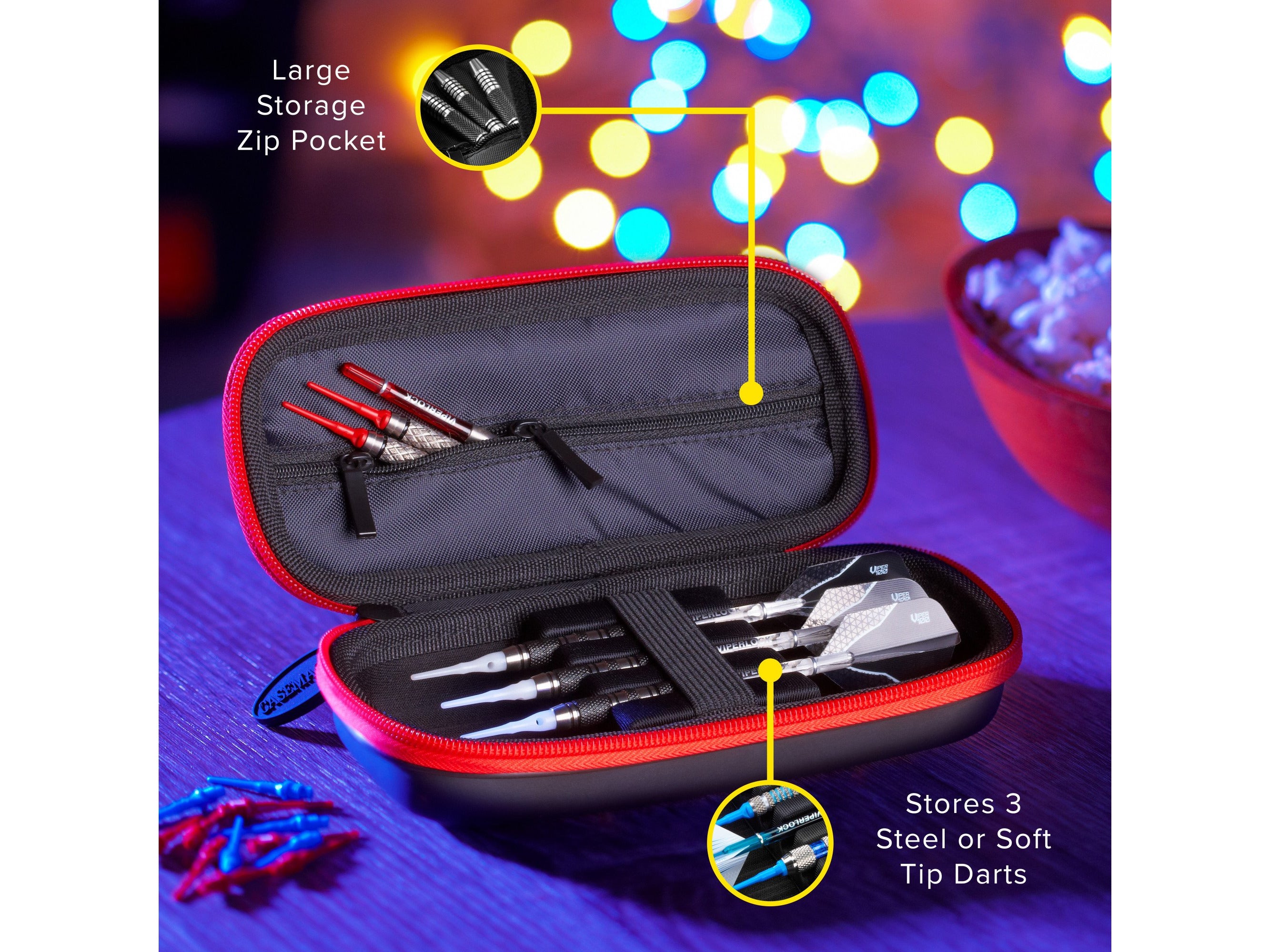 Casemaster Warden Dart Case with Red Zipper - HomeFitPlay