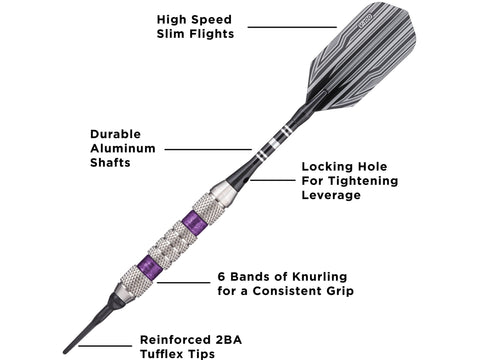 Image of Viper Wind Runner Purple Soft Tip Darts 18 Grams - HomeFitPlay
